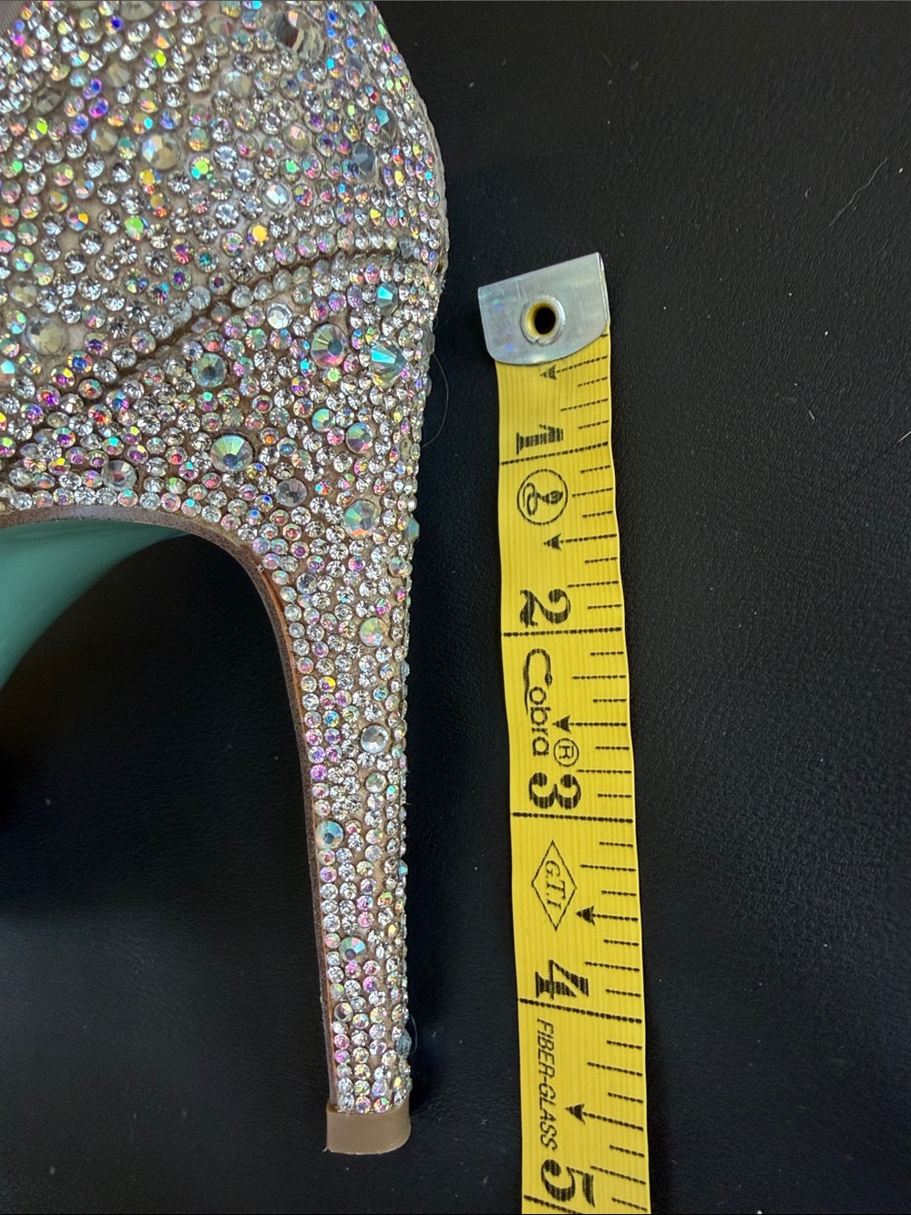 Betsey Johnson SB-Iris Blush Rhinestone Bridal Pumps Ankle Tie 9.5 - Picture 10 of 10